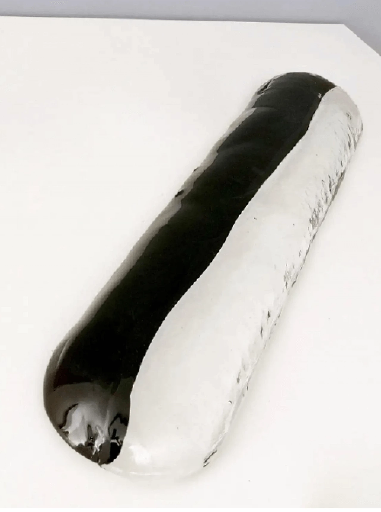 Centrotavola in vetro di Murano nero e trasparente di Aureliano Toso, anni '70 3