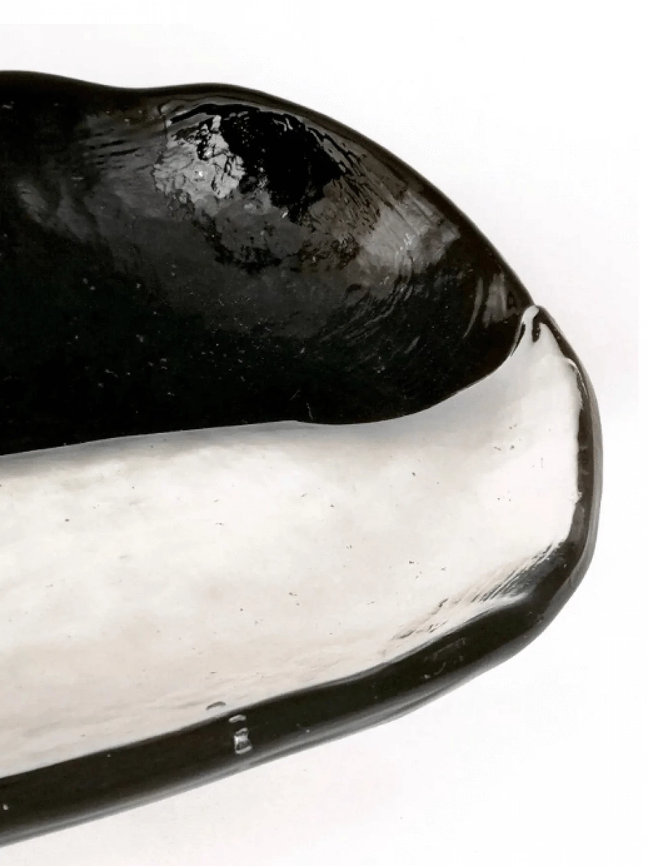 Centrotavola in vetro di Murano nero e trasparente di Aureliano Toso, anni '70 5