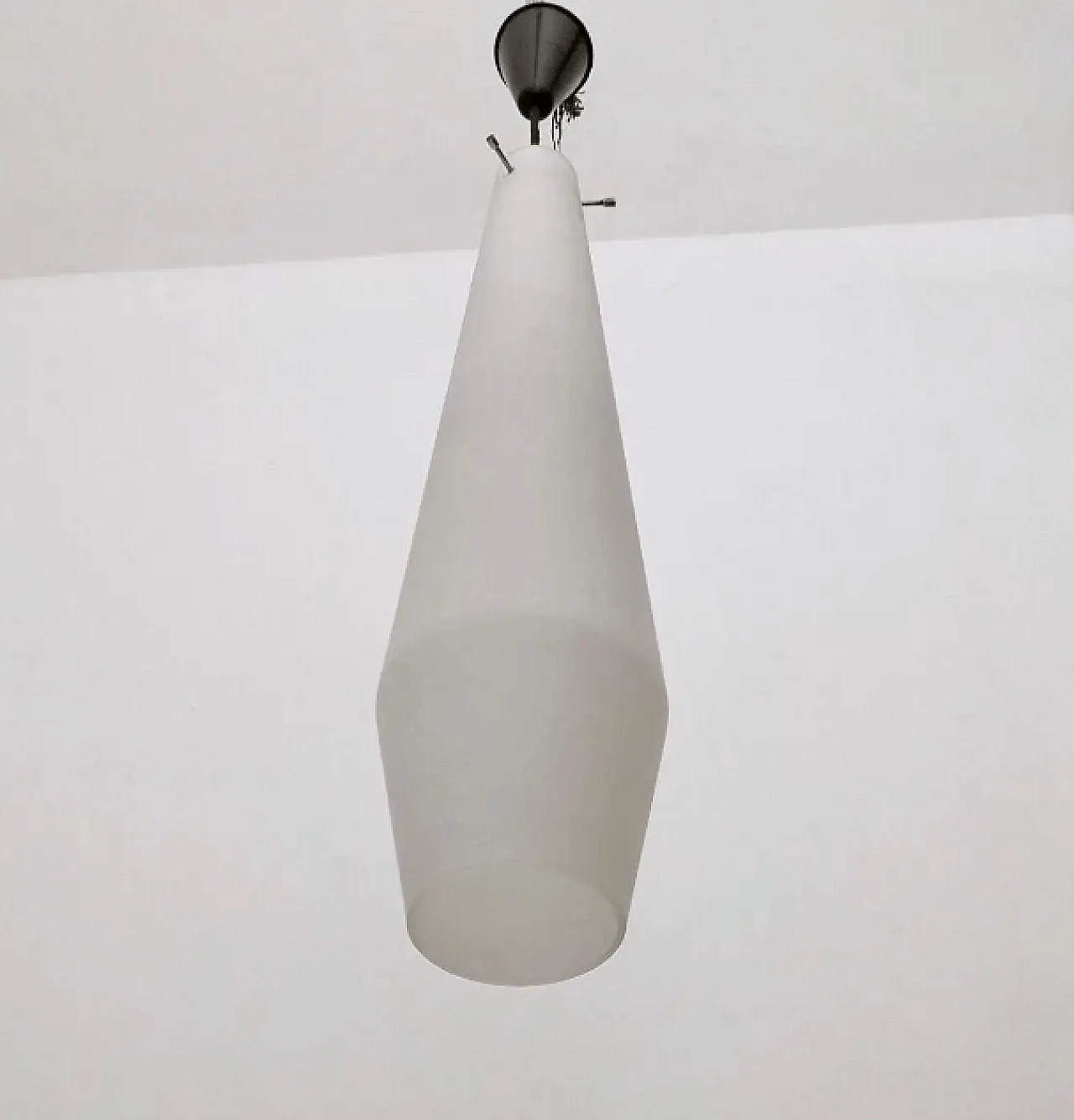 Glass and brass chandelier by Stilnovo, 1950s 4