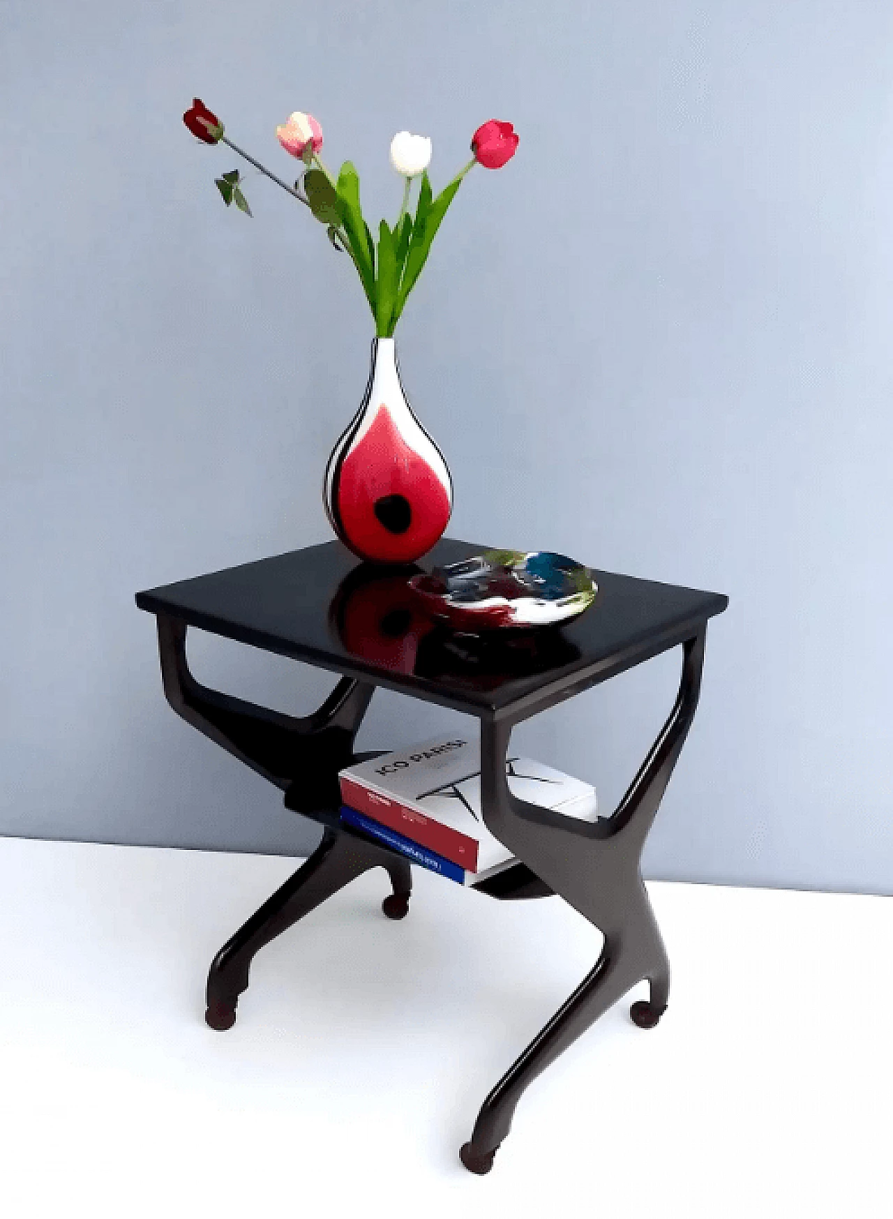 Beechwood trolley ebonised in the style of Ico Parisi, 1970s 2