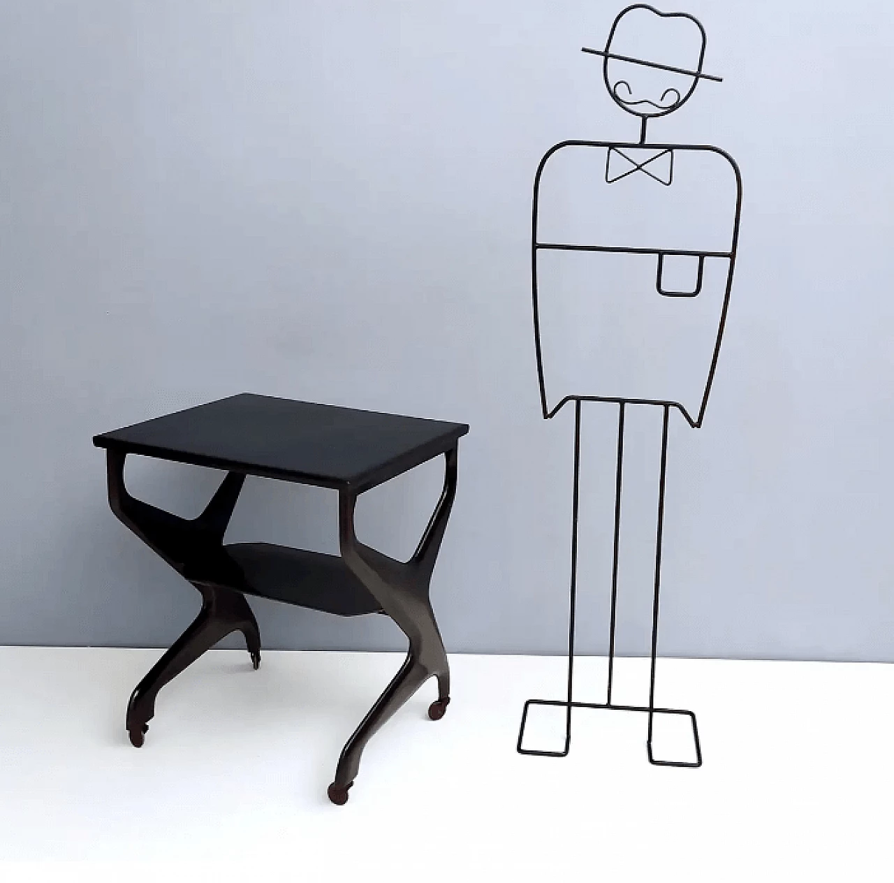 Beechwood trolley ebonised in the style of Ico Parisi, 1970s 3