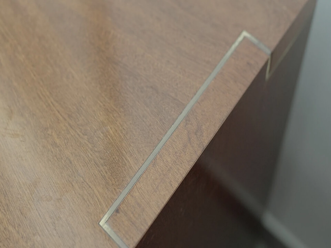 Mahogany sideboard inlaid with brass by Pierre Balmain, 1980s 2