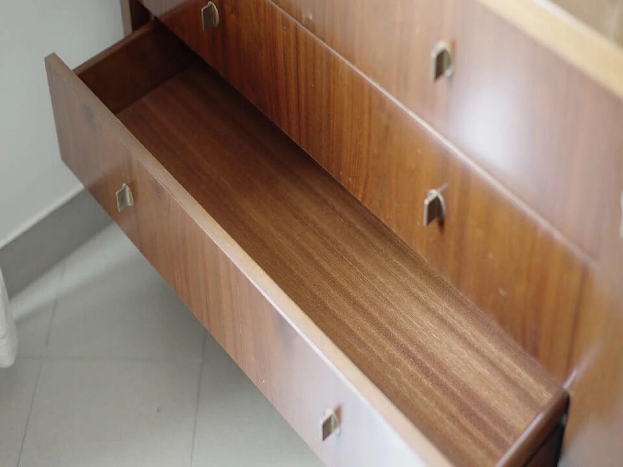 Mahogany sideboard inlaid with brass by Pierre Balmain, 1980s 3