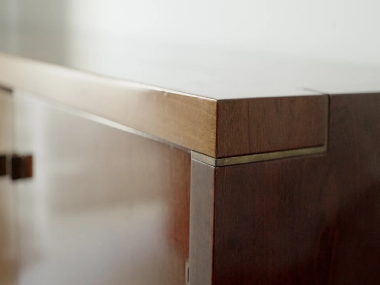 Mahogany sideboard inlaid with brass by Pierre Balmain, 1980s 4