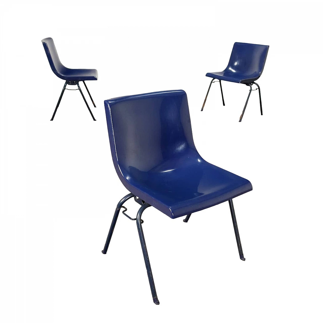 3 Olivetti Synthesis series 45 chairs by Ettore Sottsass for Olivetti, 1970s 1