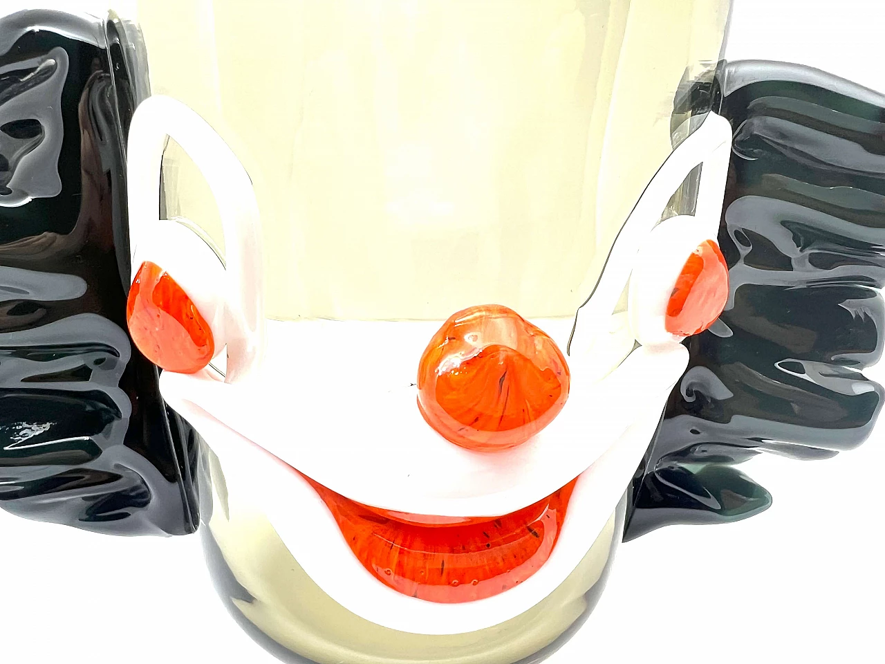 Scultura di testa di pagliaccio in vetro di Murano, anni '2000 4