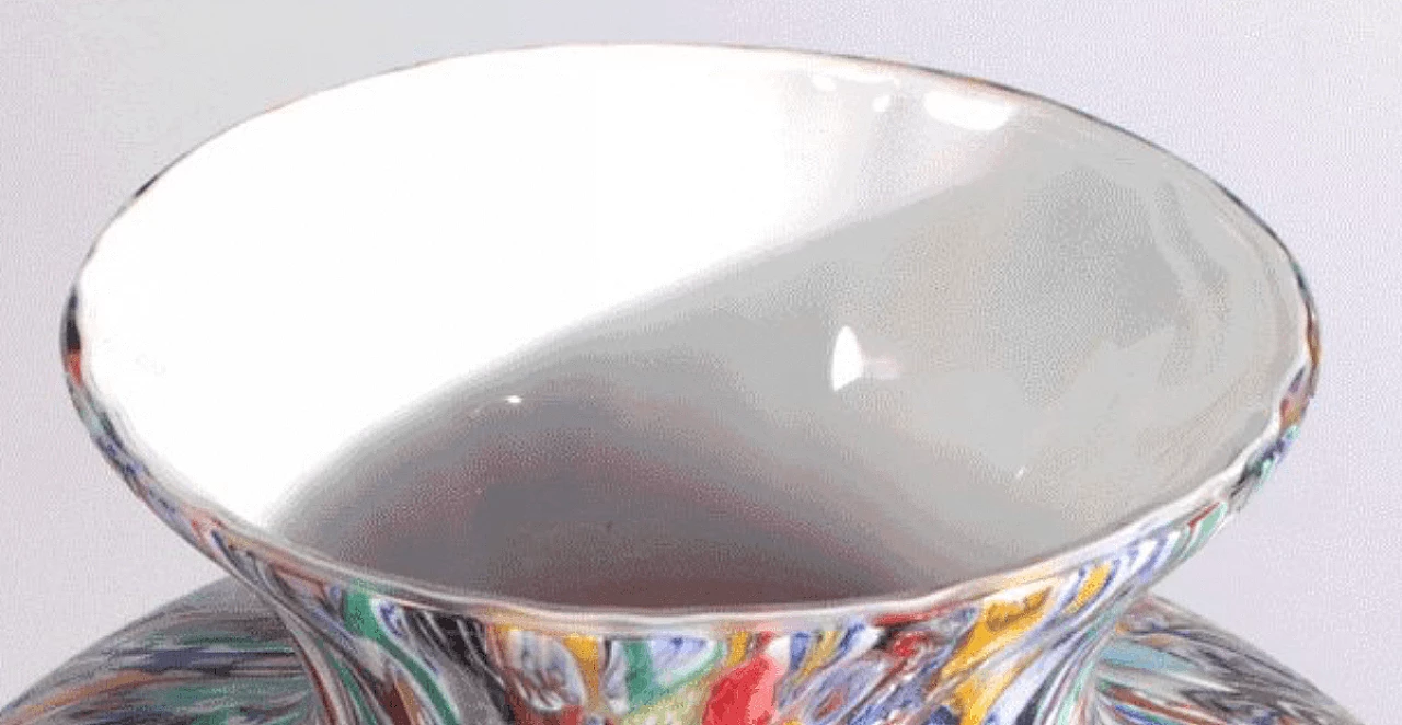 Murano glass vase with multi-flower murrine, 2000s 4
