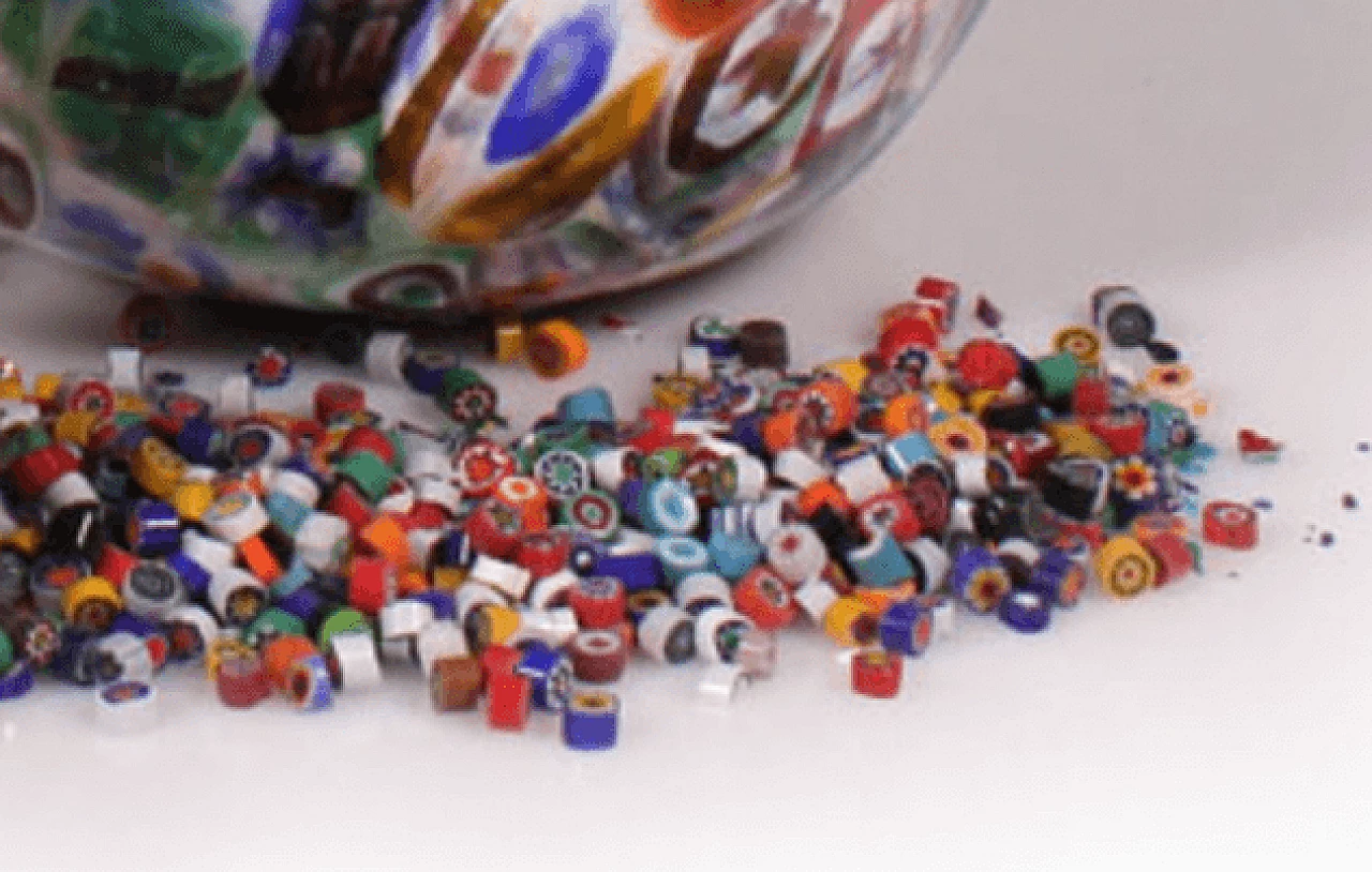 Murano glass vase with multi-flower murrine, 2000s 6