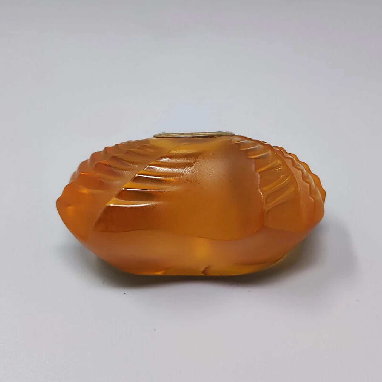 Amber-colored crystal clock by Lalique, 1990s 5
