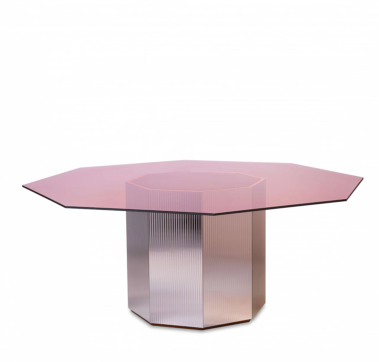 Sandra and Raimondo octagonal table with glass top, 2000s 2