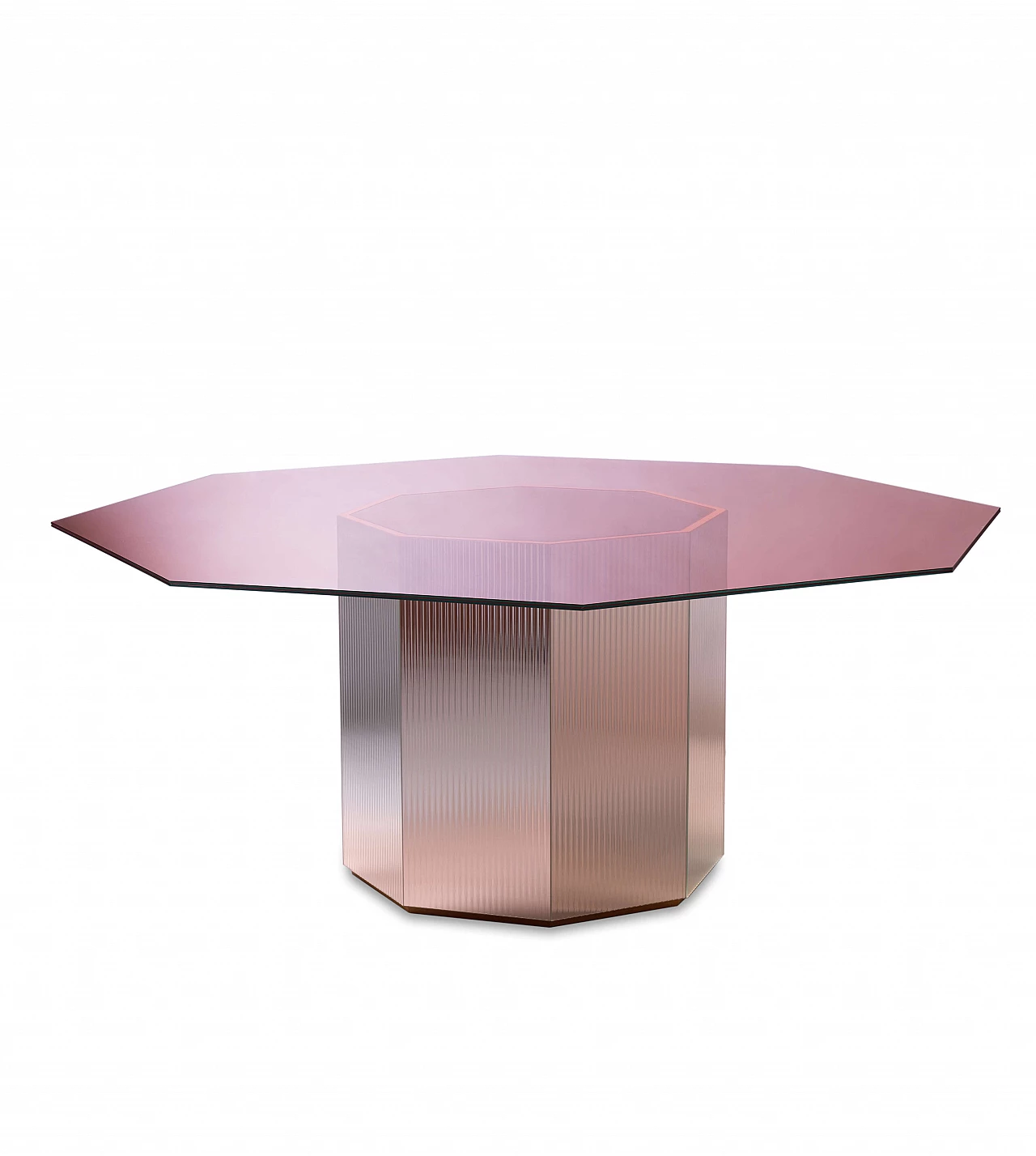 Sandra and Raimondo octagonal table with glass top, 2000s 4