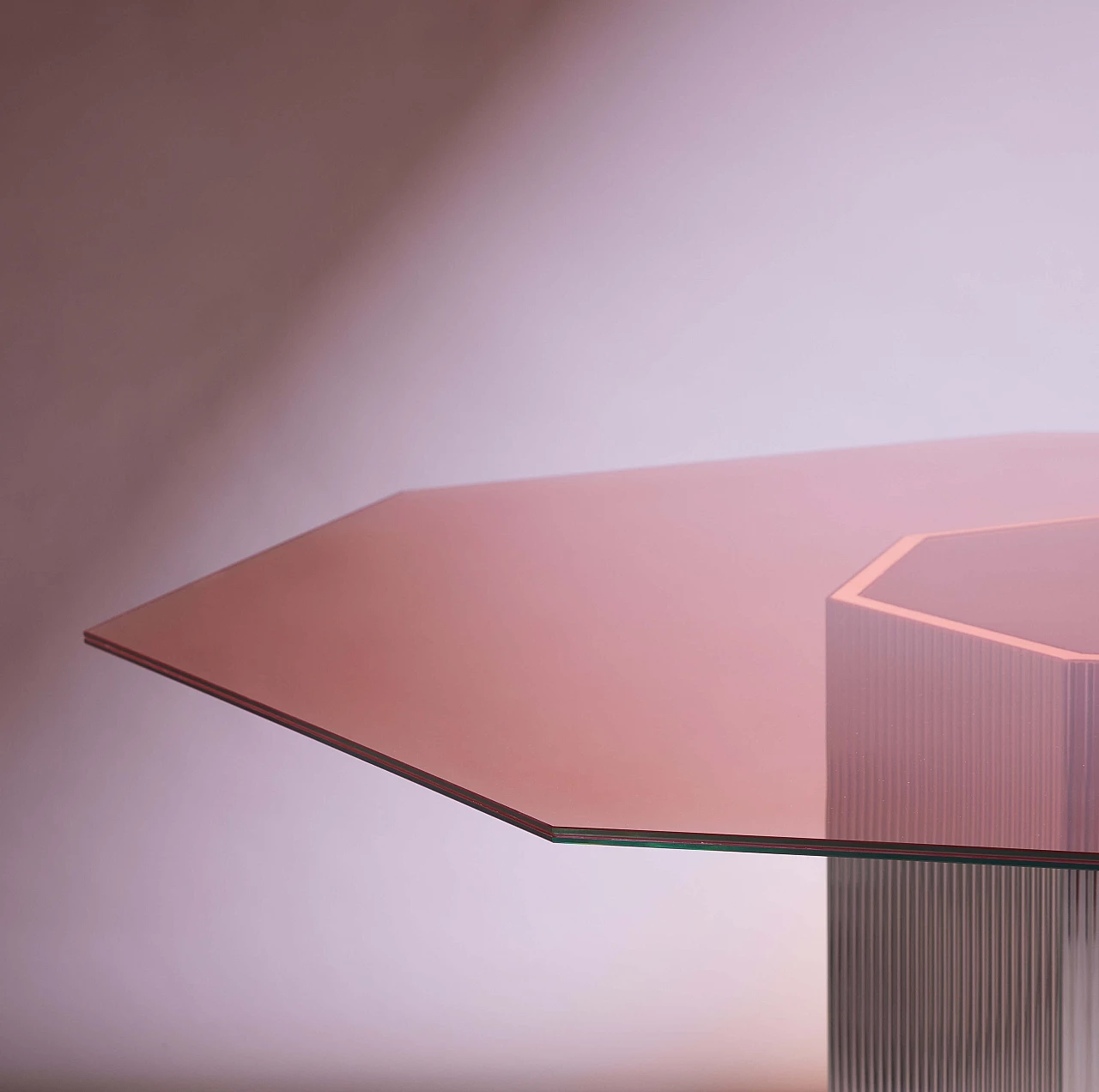 Sandra and Raimondo octagonal table with glass top, 2000s 8