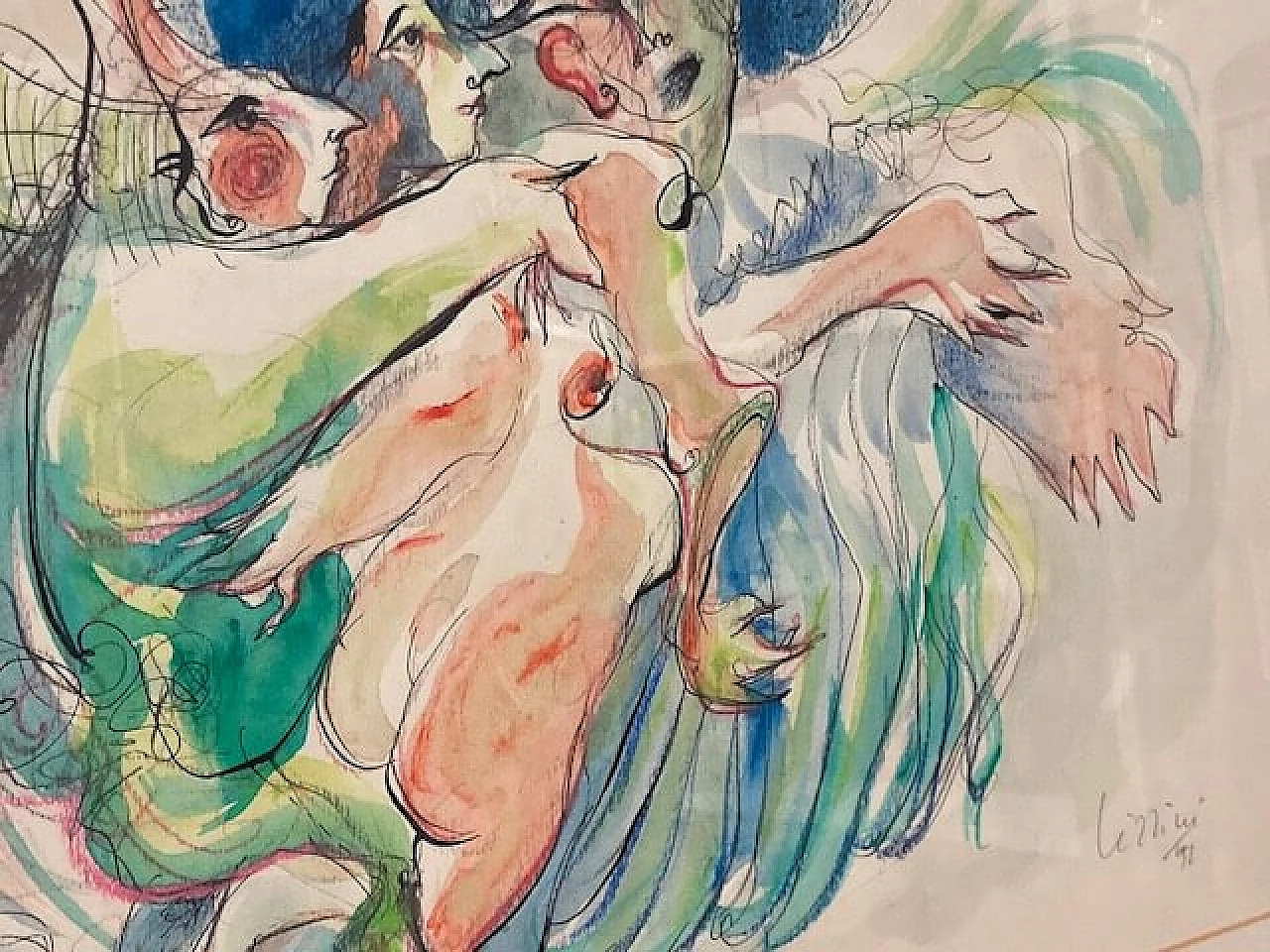 Giuseppe Lizzini, dipinto ad acquarello e china, 1992 7