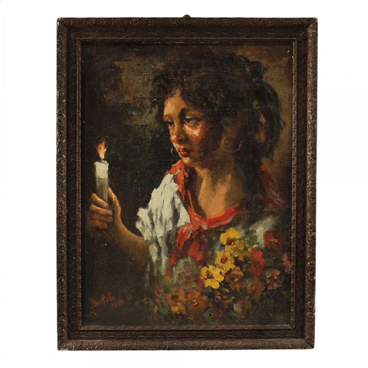 Portrait of a gypsy woman, oil painting on masonite, 1948 16