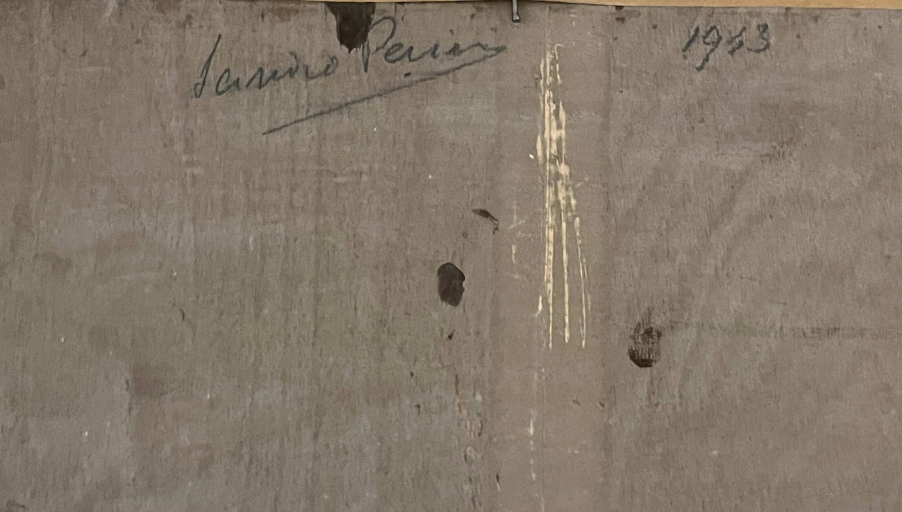 Sandro Perini, Paesaggio brianzolo, dipinto olio su tavola, 1943 4