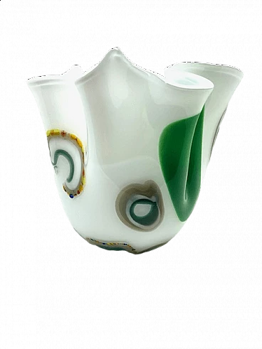Vaso a foulard in vetro di Murano, anni '2000