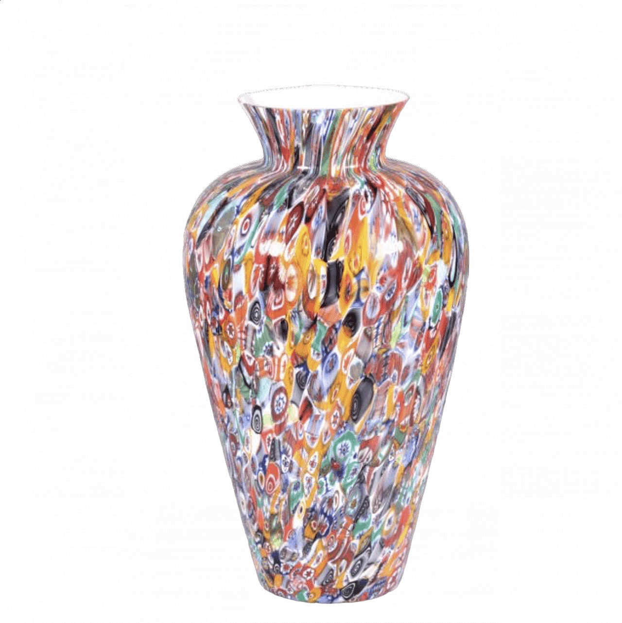 Murano glass vase with multi-flower murrine, 2000s 7