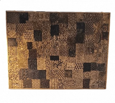 Pannello in legno con timbri Batik, anni '50