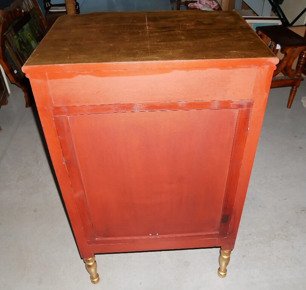 Credenza con specchio in legno dorato, anni '30 3