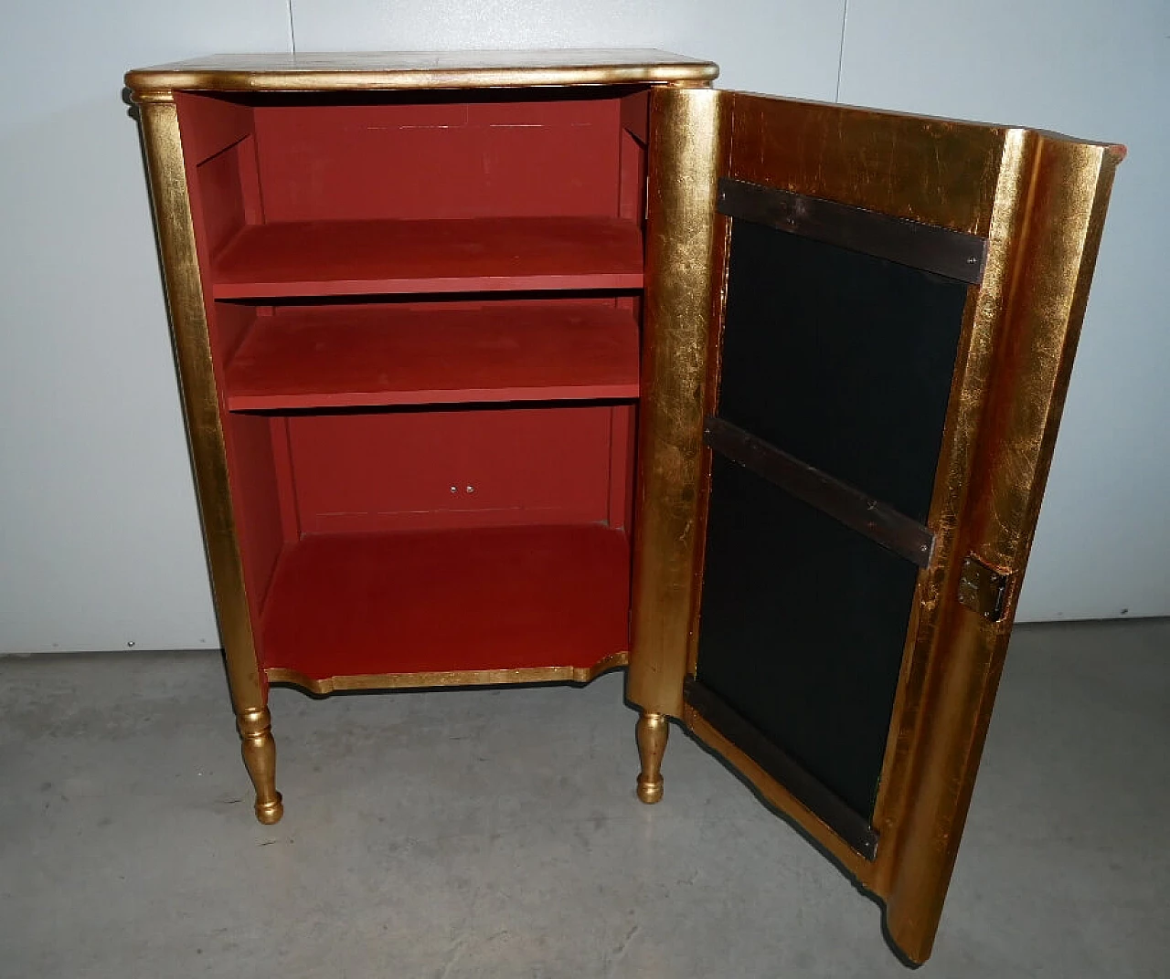 Gilded wood sideboard with mirror, 1930s 4