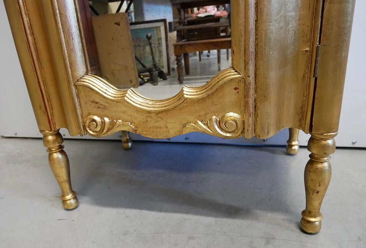 Gilded wood sideboard with mirror, 1930s 6