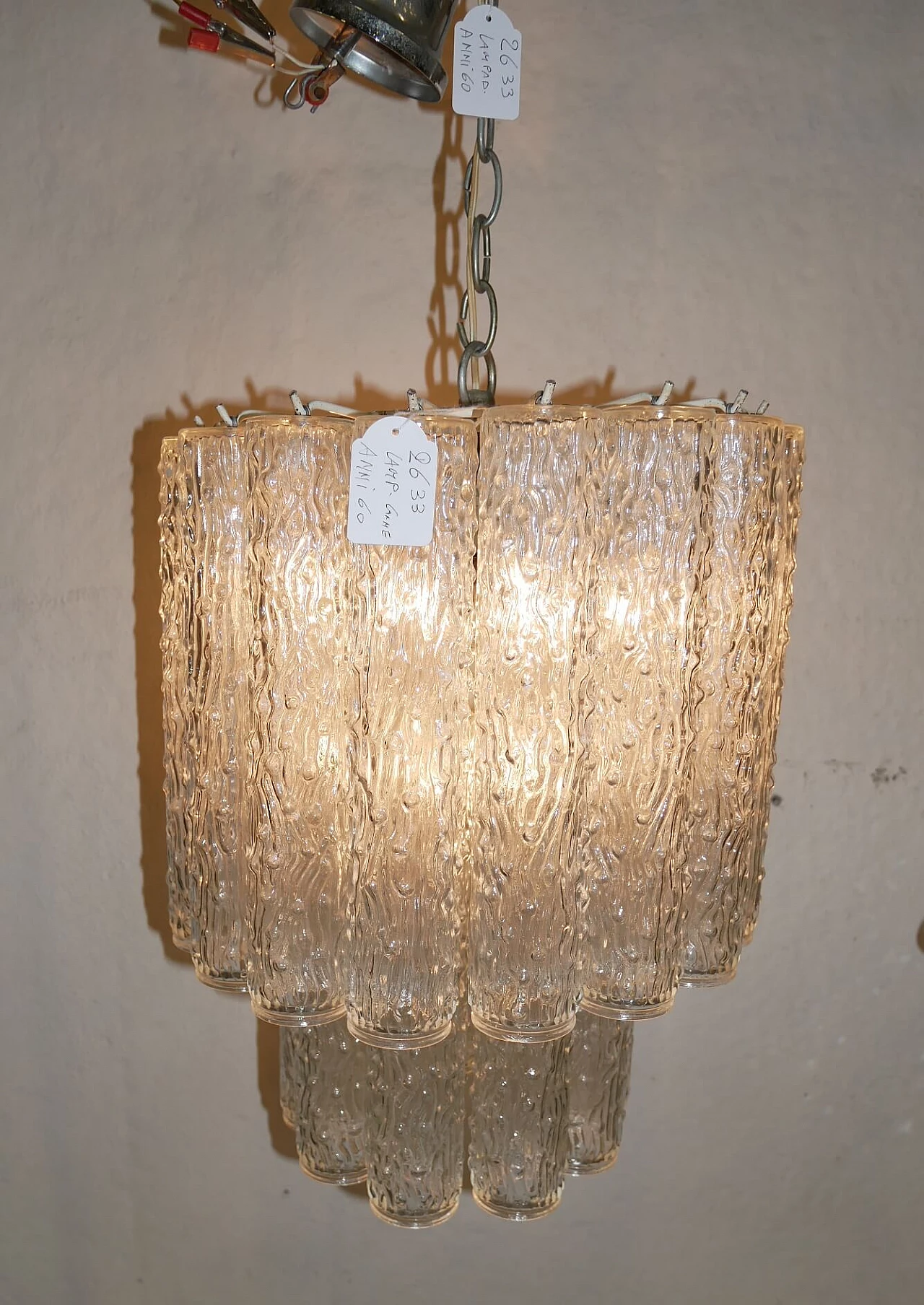 Glass chandelier in the style of Venini, 1960s 2