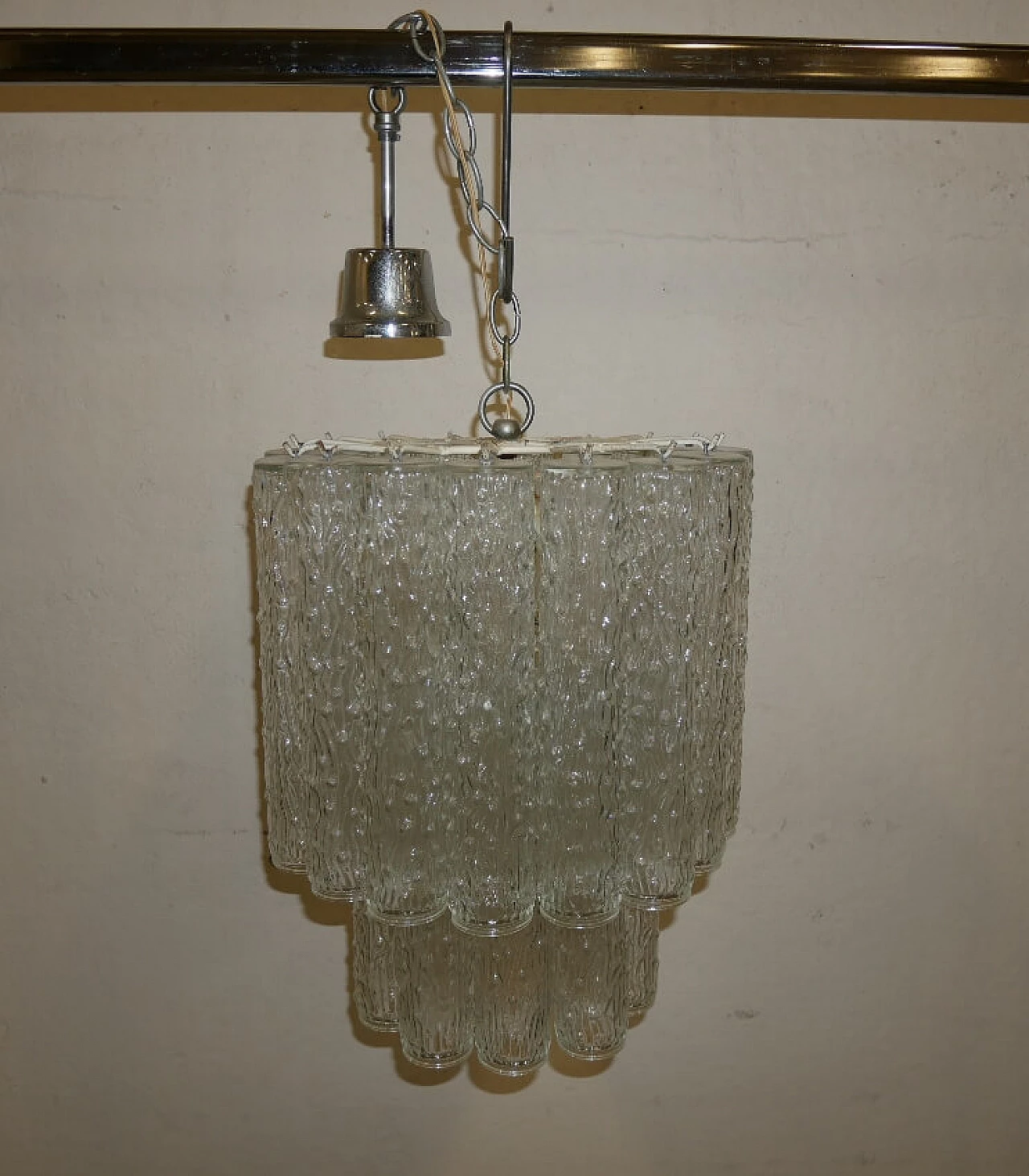 Glass chandelier in the style of Venini, 1960s 3