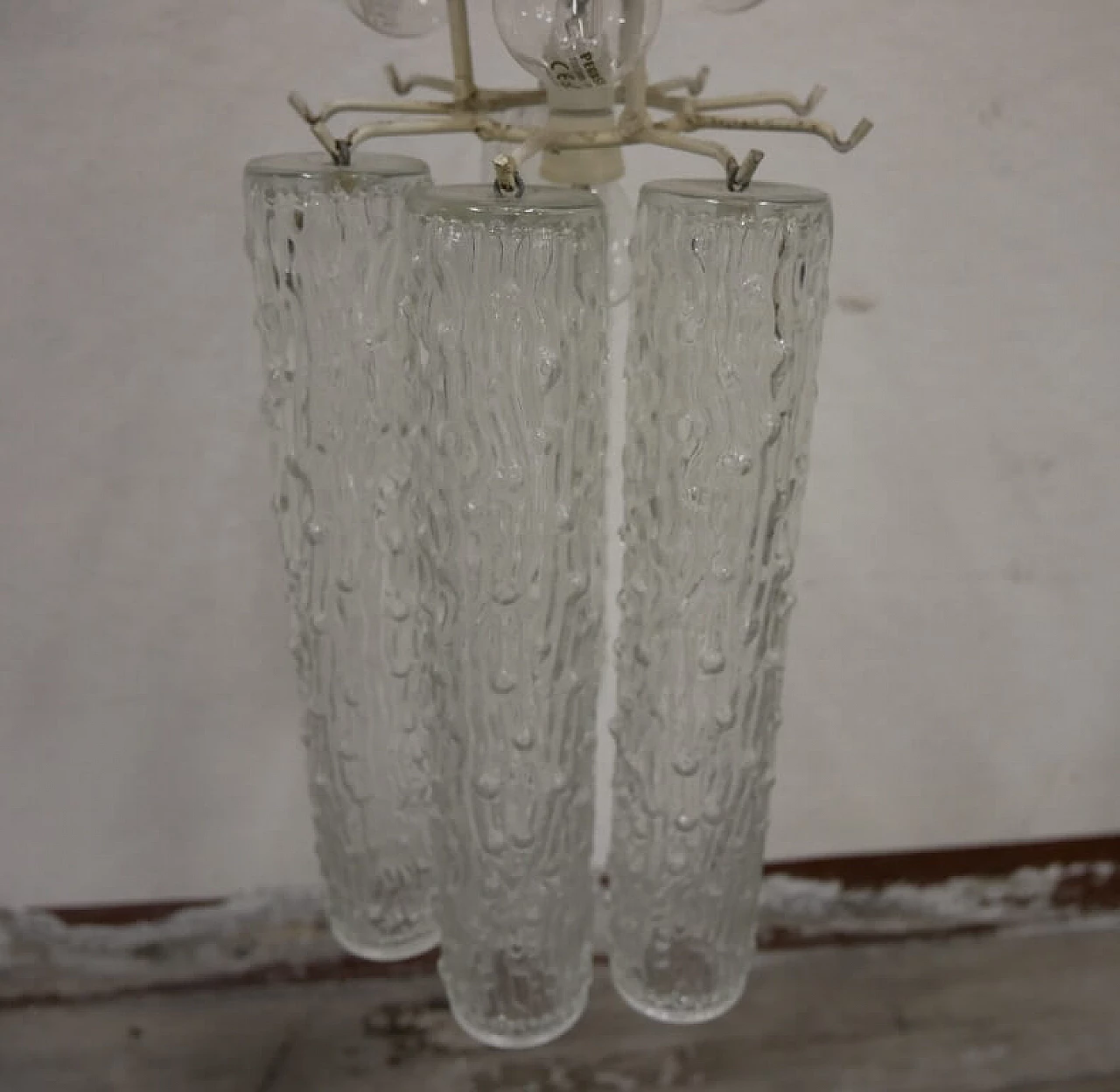 Lampadario in vetro nello stile di Venini, anni '60 7