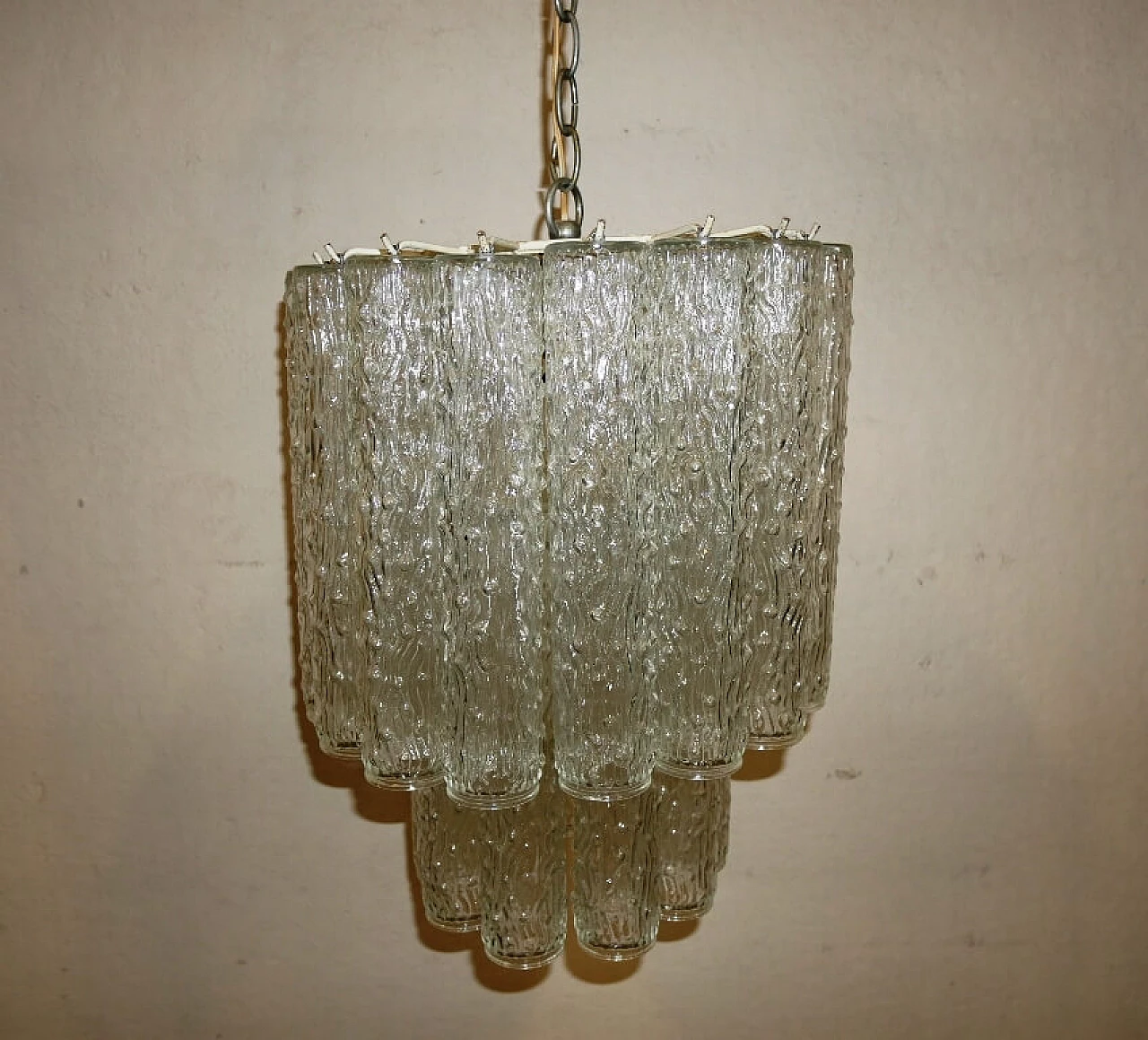 Lampadario in vetro nello stile di Venini, anni '60 12