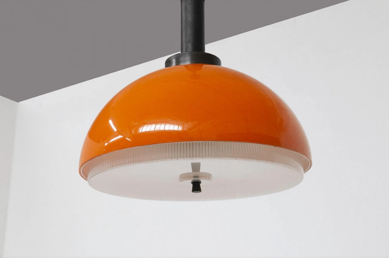 Orange aluminum hanging lamp by Stilnovo, 1970s 2