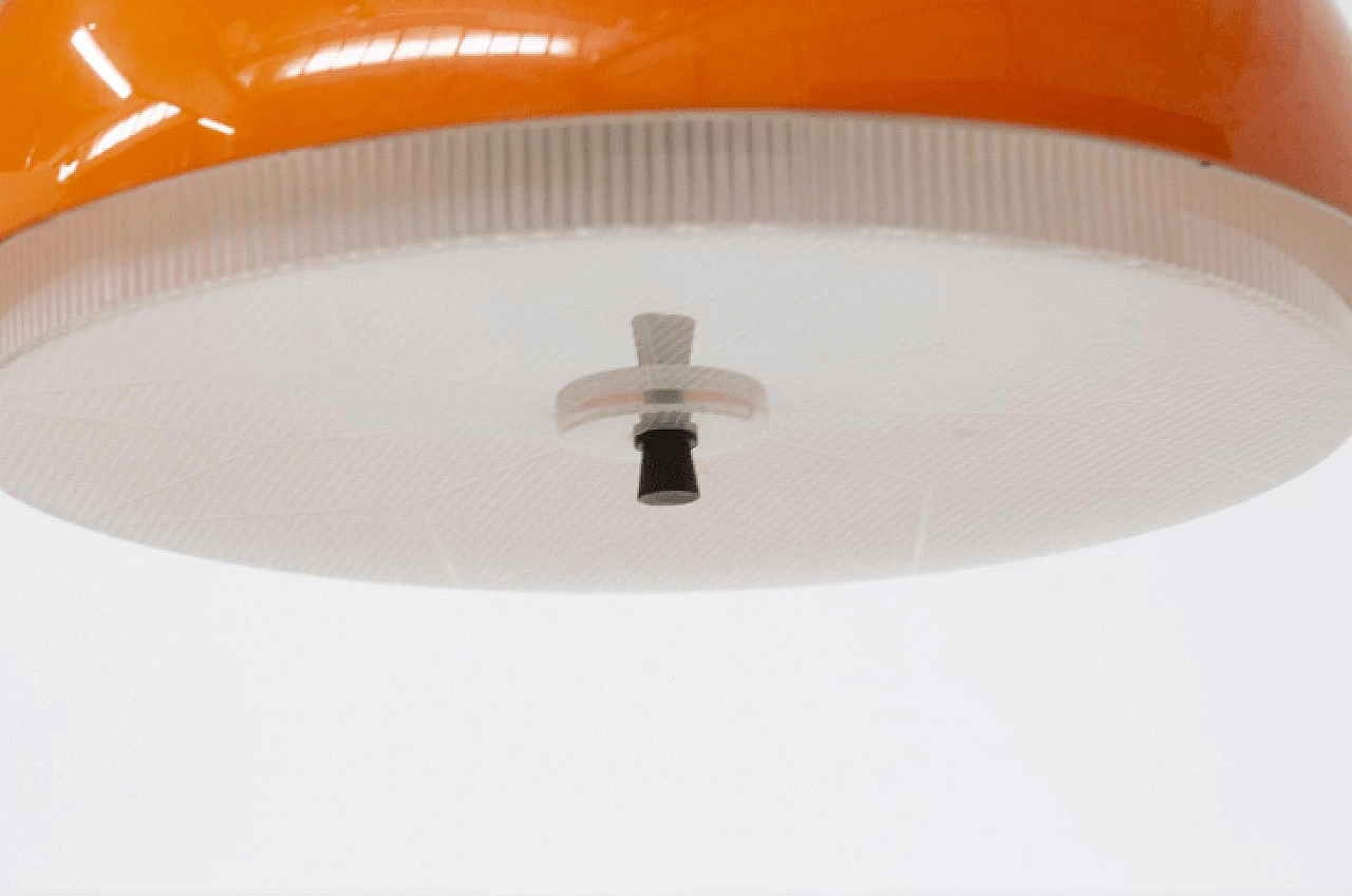 Orange aluminum hanging lamp by Stilnovo, 1970s 3