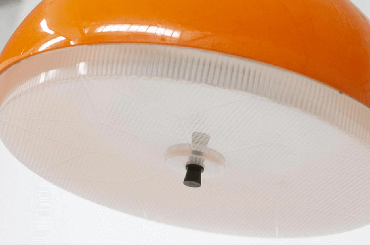 Orange aluminum hanging lamp by Stilnovo, 1970s 5