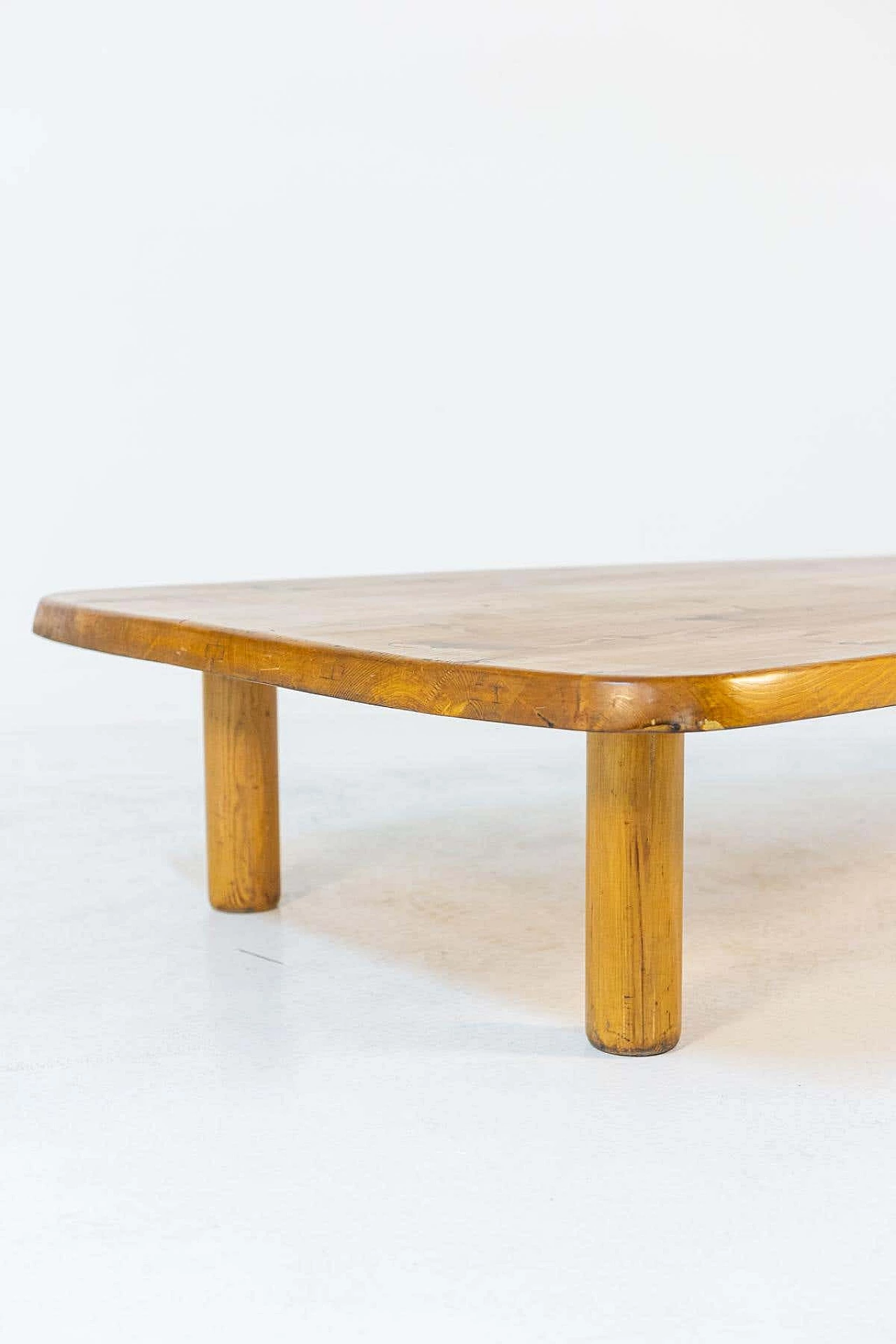 Triangular pine wood coffee table, 1950s 6