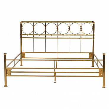 Brass double bed attributed to Paolo Buffa, 1960s