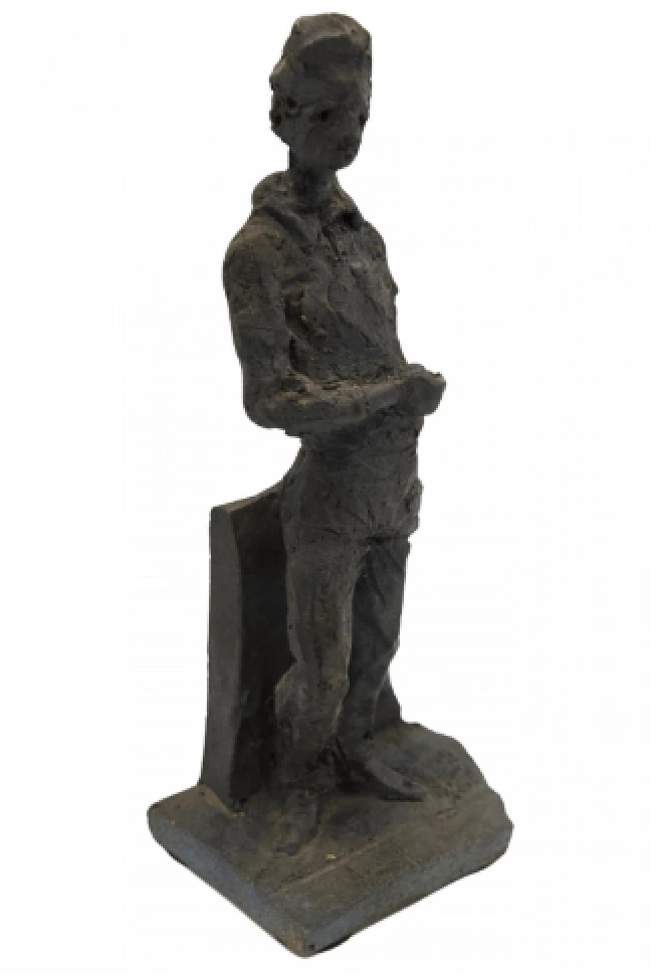 Renato Bassoli, soldier on headstone, stone sculpture, 1955 1