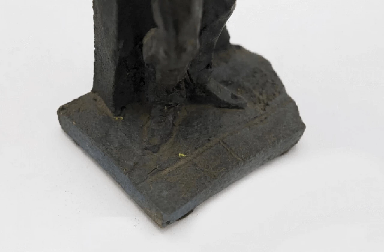 Renato Bassoli, soldier on headstone, stone sculpture, 1955 4