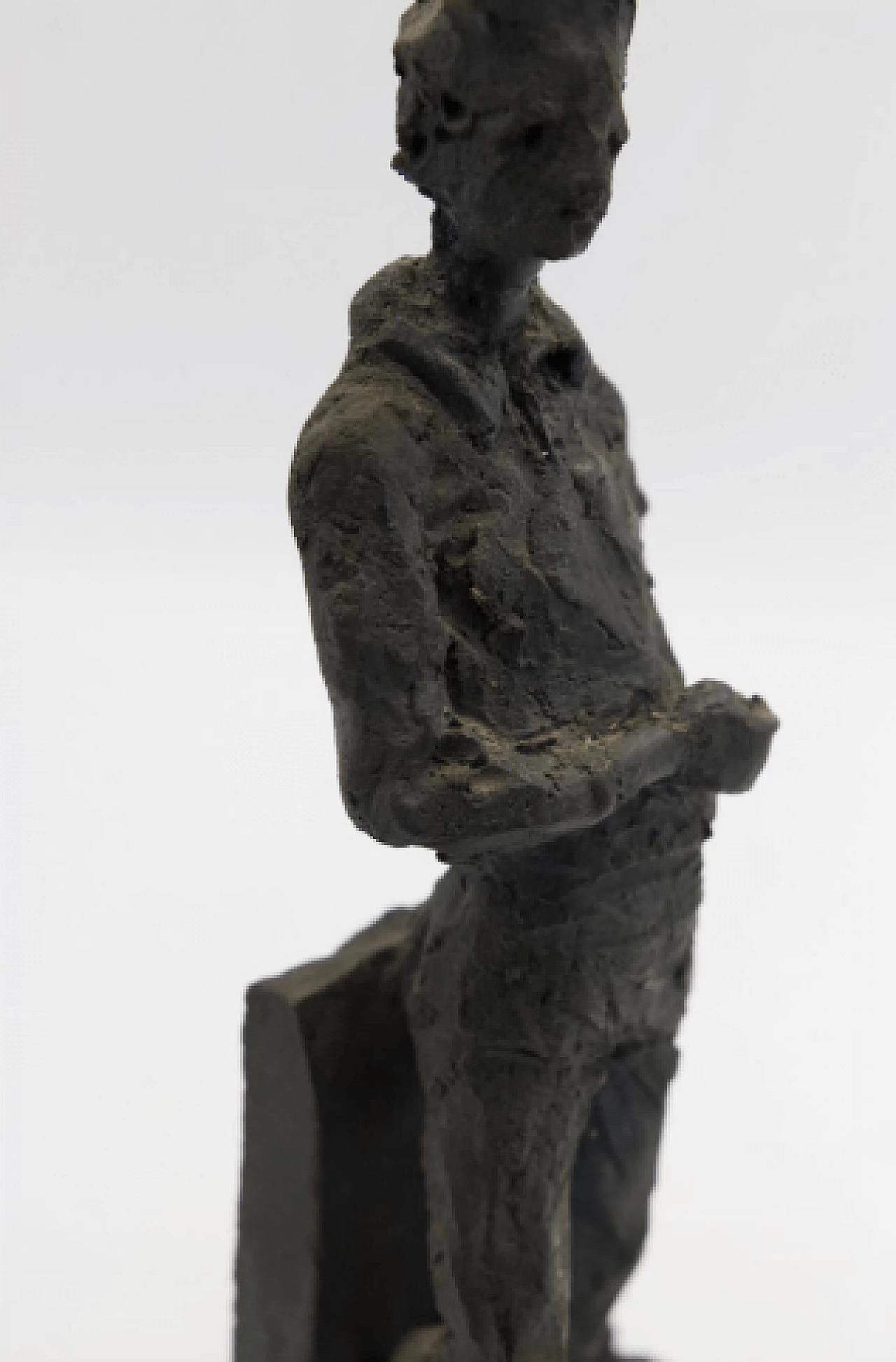 Renato Bassoli, soldier on headstone, stone sculpture, 1955 5