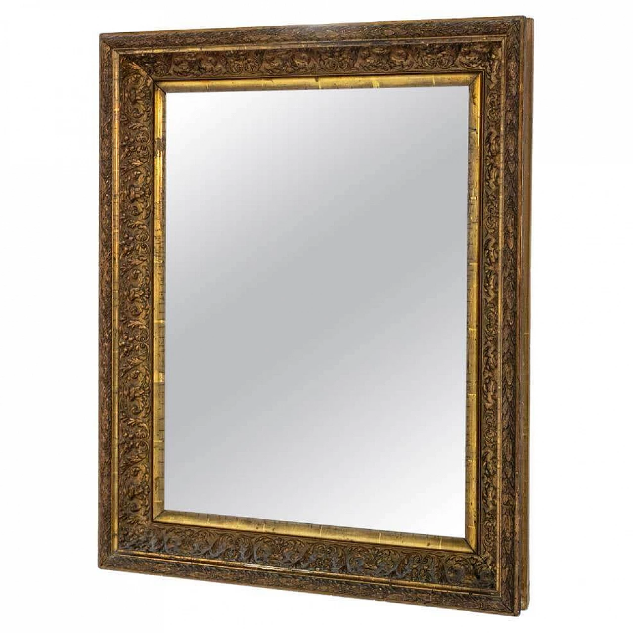 Rectangular mirror with gilded wooden frame, 1950s 9