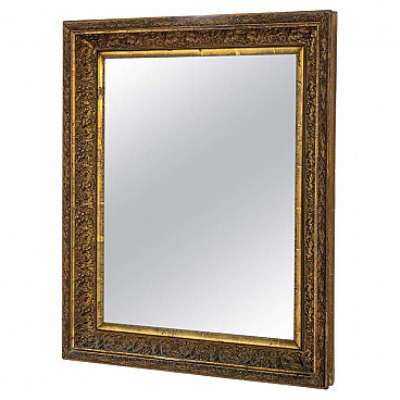 Rectangular mirror with gilded wooden frame, 1950s