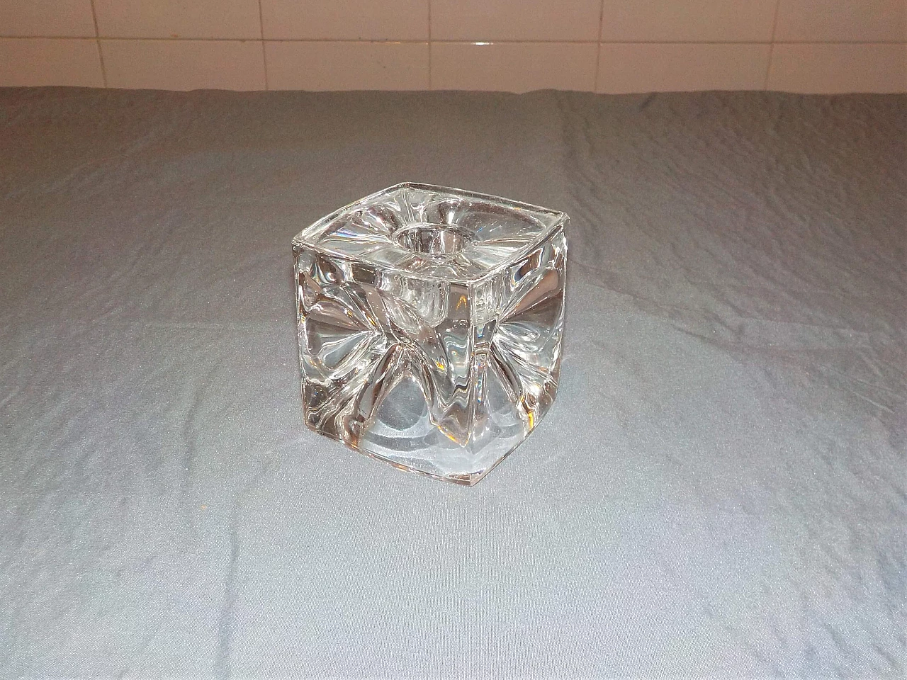 Candeliere a forma di cubo in vetro massiccio di Rudolf Jumikl, 1965 5