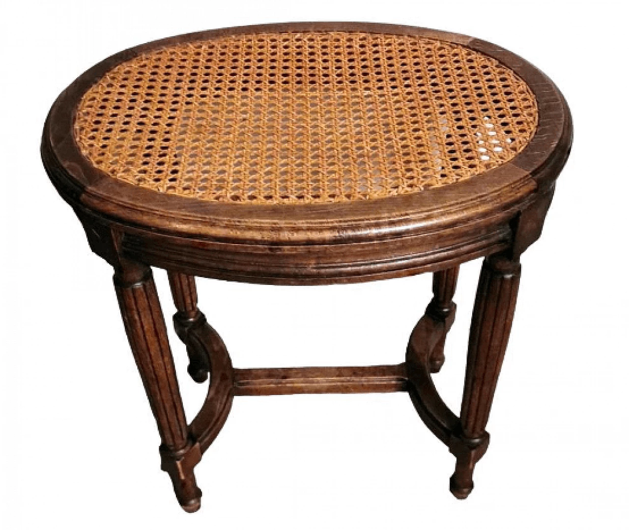 Louis XVI style oak and Vienna straw stool, late 19th century 1