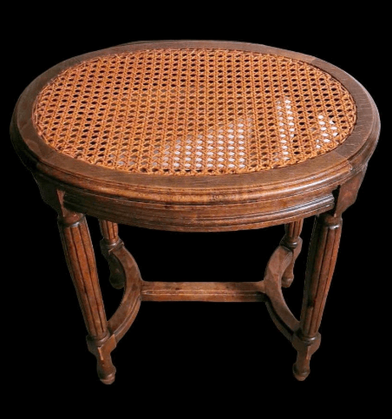 Louis XVI style oak and Vienna straw stool, late 19th century 2