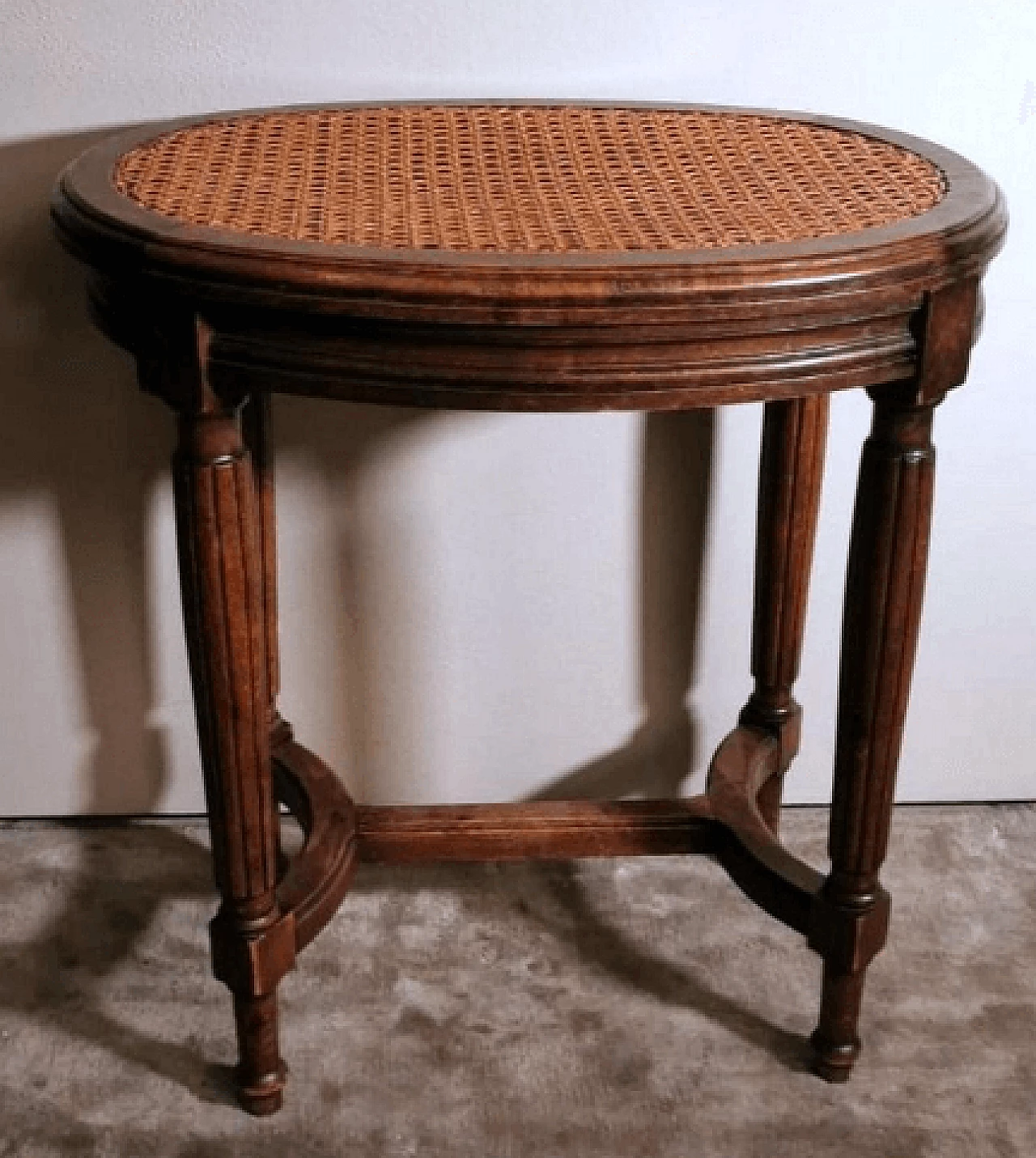 Louis XVI style oak and Vienna straw stool, late 19th century 4