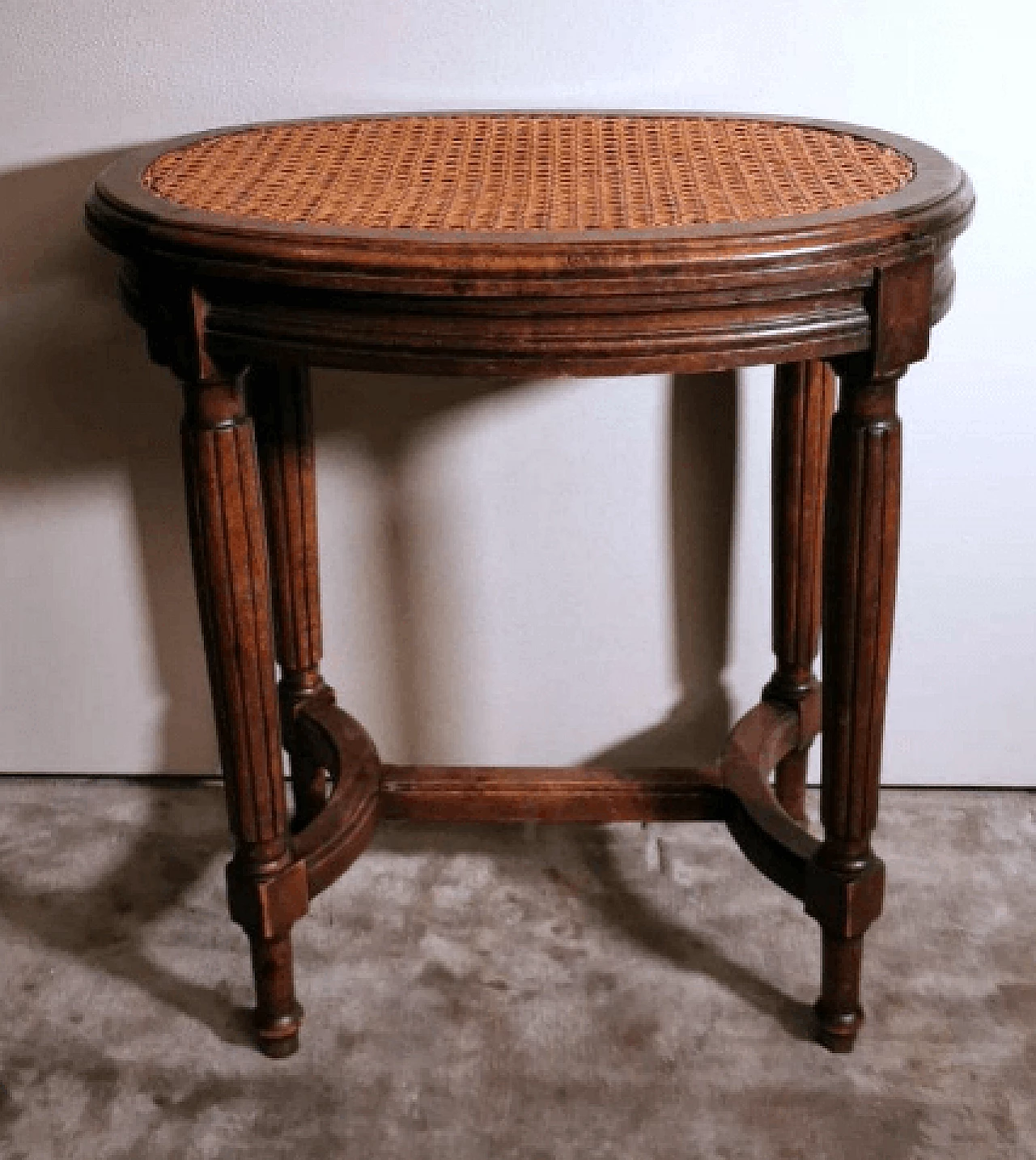 Louis XVI style oak and Vienna straw stool, late 19th century 6