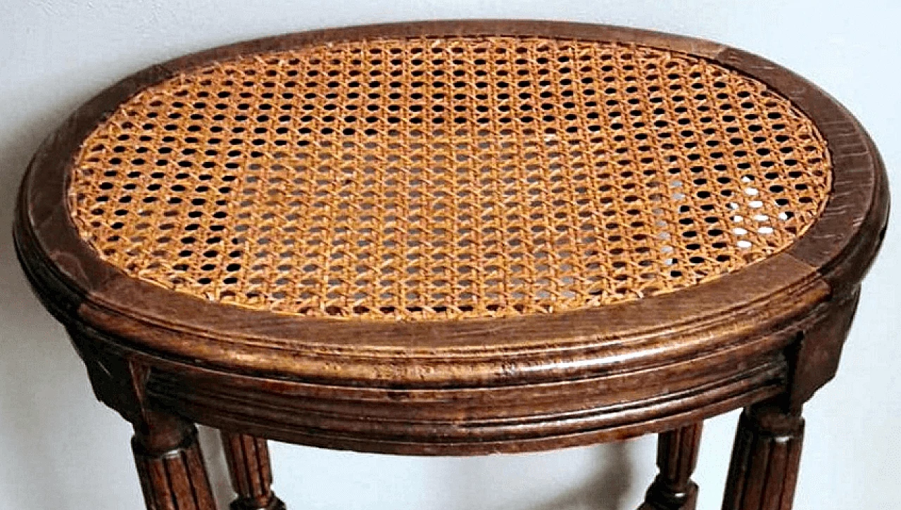 Louis XVI style oak and Vienna straw stool, late 19th century 9