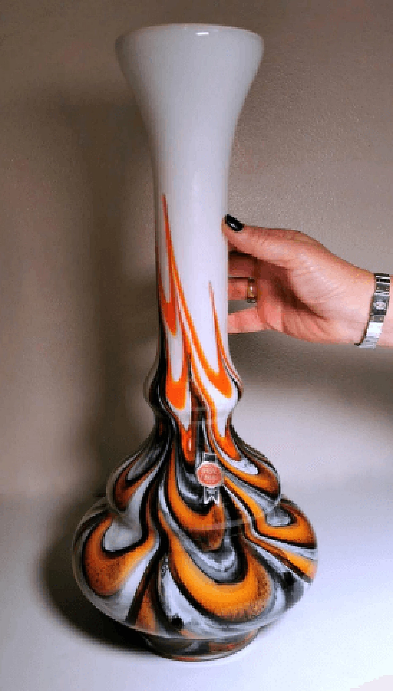Multicolored opaline glass vase by Vetreria Barbieri, 1970s 14