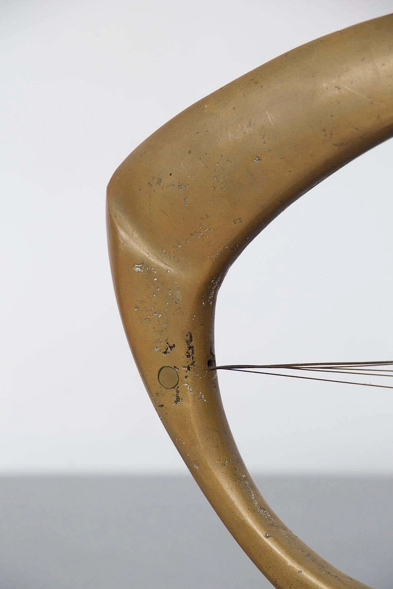 Wood and brass kinetic sculpture by Meloniski from Villacidro, 1980s 1