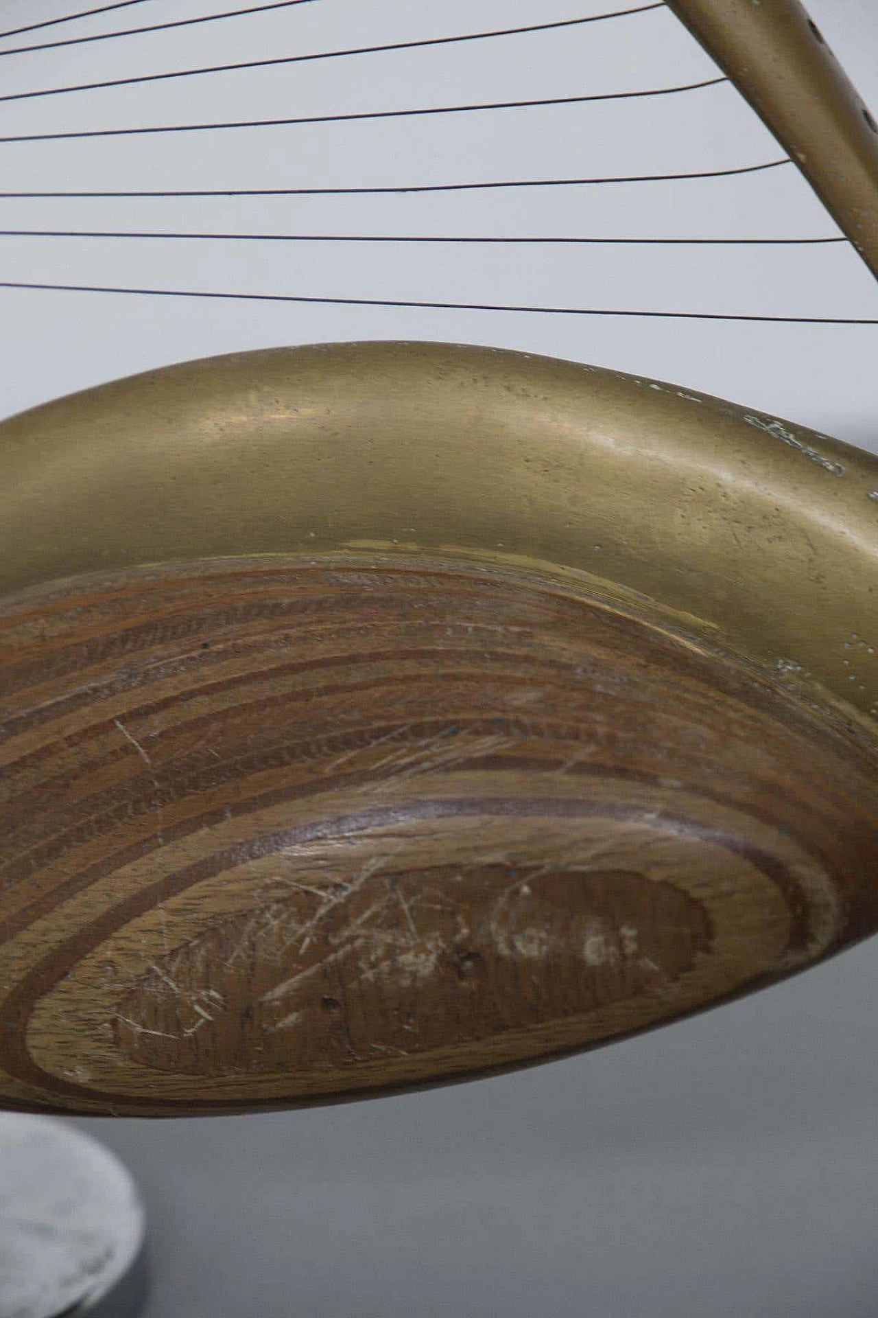 Wood and brass kinetic sculpture by Meloniski from Villacidro, 1980s 3