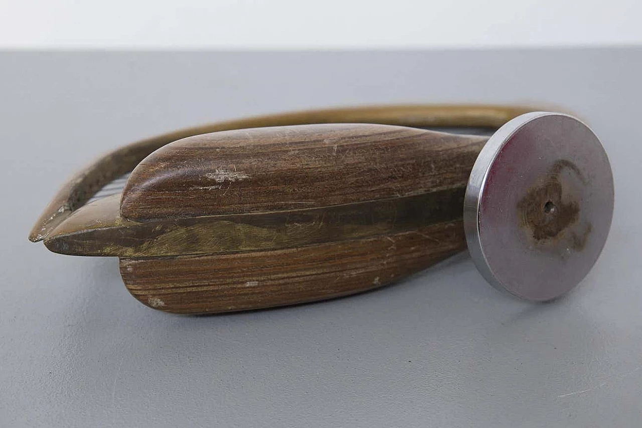 Wood and brass kinetic sculpture by Meloniski from Villacidro, 1980s 6