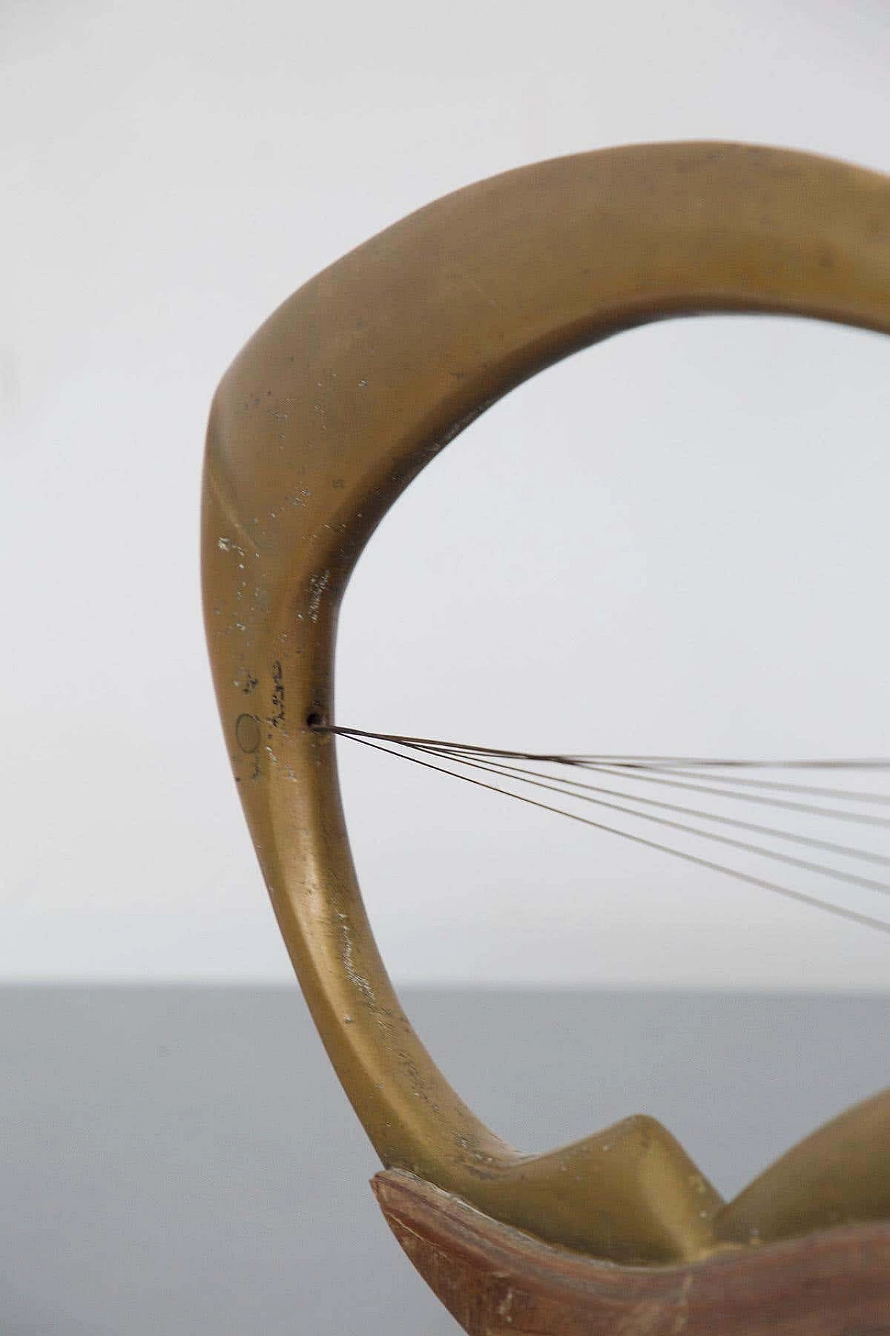 Wood and brass kinetic sculpture by Meloniski from Villacidro, 1980s 8